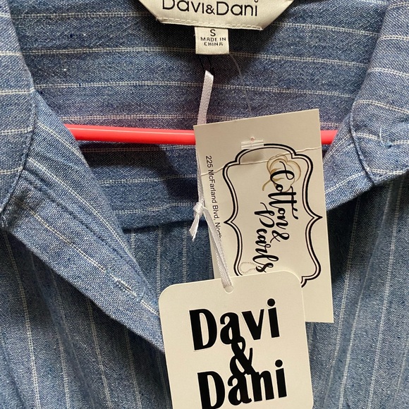 Cute short denim dress with tie - Picture 3 of 6